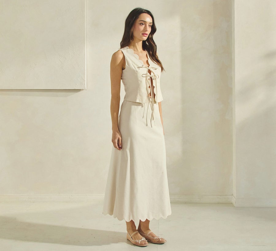The Sweet Grace Ivory Skirt Set