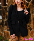 Black Puff Long Sleeve Blazer
