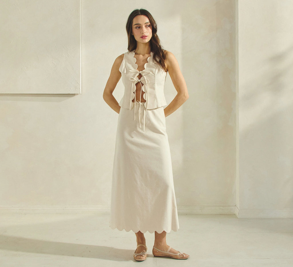 The Sweet Grace Ivory Skirt Set