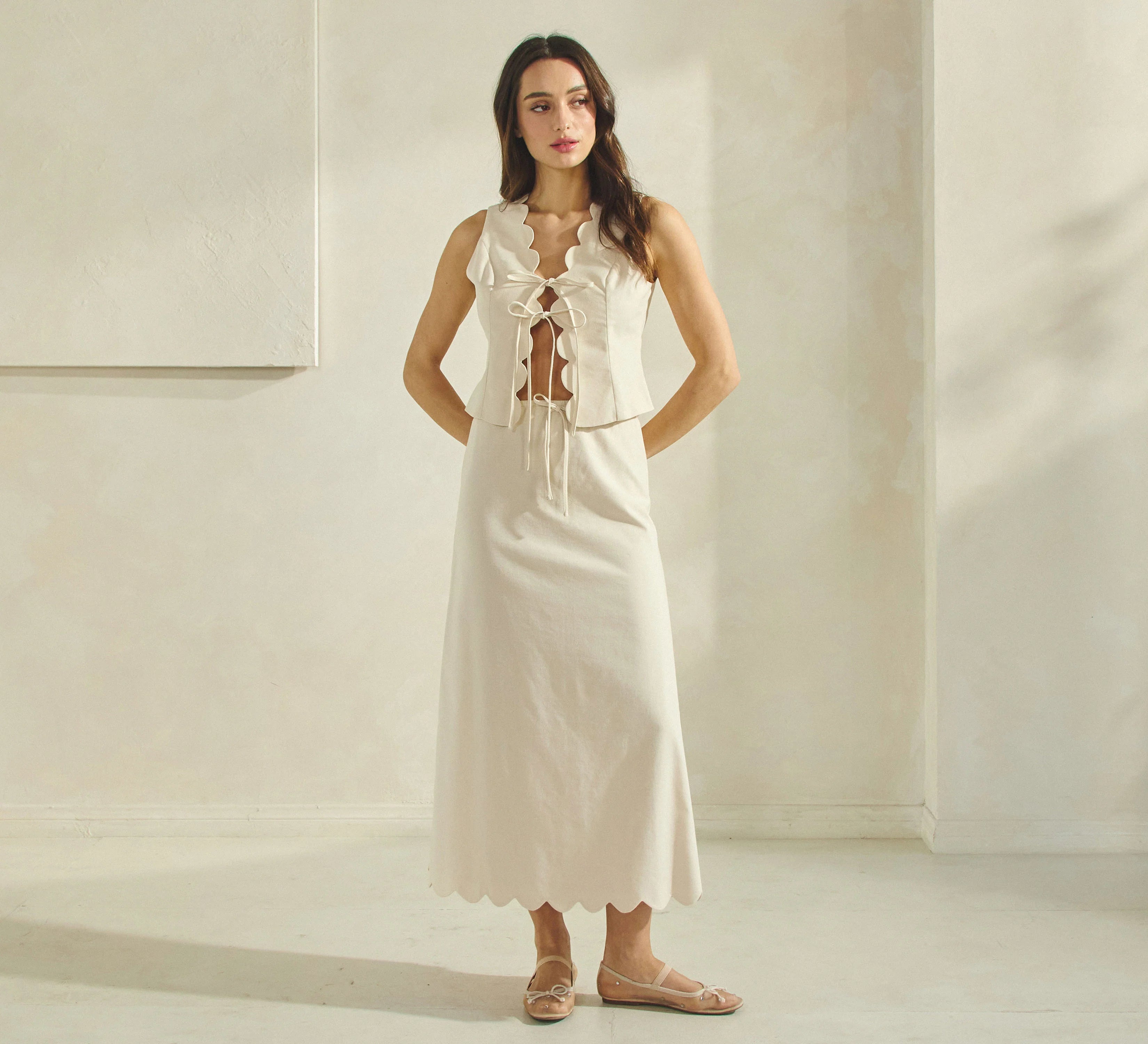 The Sweet Grace Ivory Skirt Set
